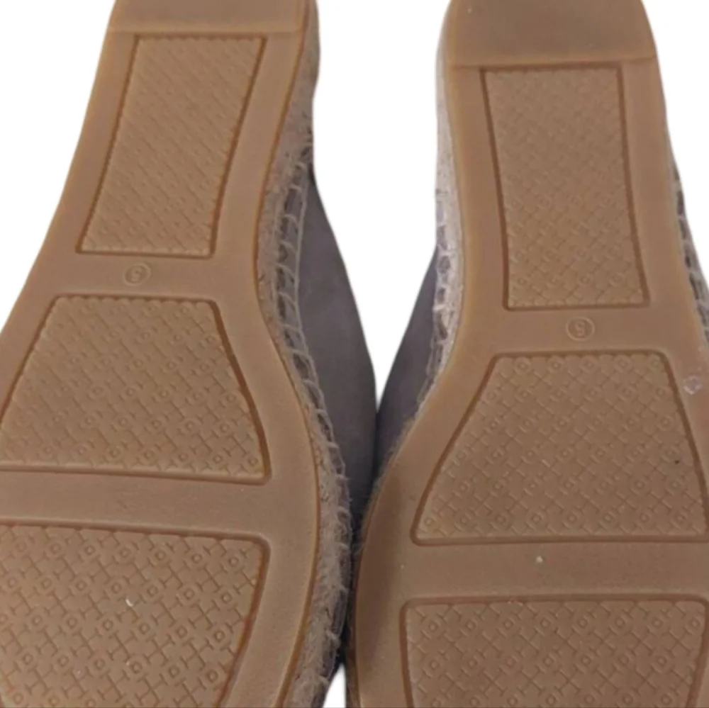 TORY BURCH Gray Suede Espadrille Mules Slides 5M - Picture 6 of 11